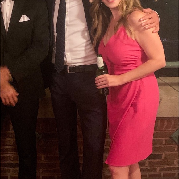 Black Halo Hot Pink Cocktail Dress, Revolve Wedding Guest Dress - Picture 7 of 7